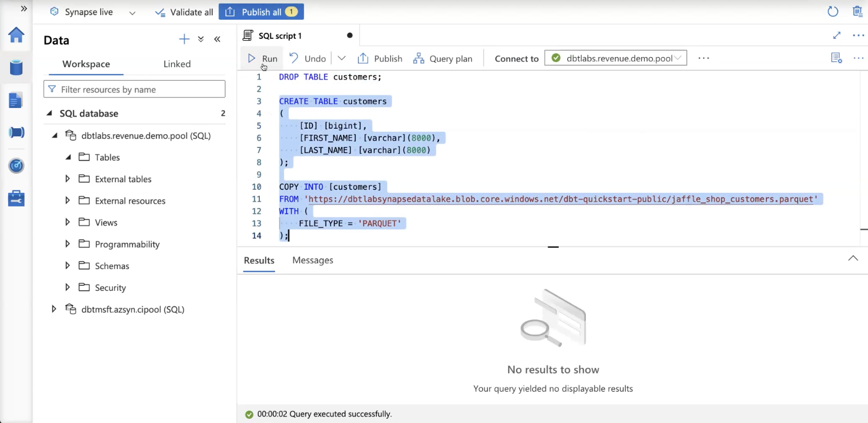 Example of loading data